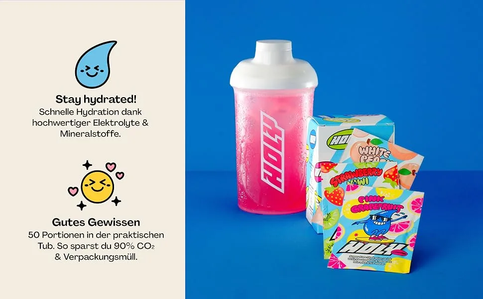 Holy Hydation 'White Peach' |50 portions with valuable electrolytes & minerals |Hydration drink |Vegan with 100% natural fruit aromas (350g) White Peach 350 g (1 Pack) - Hydration