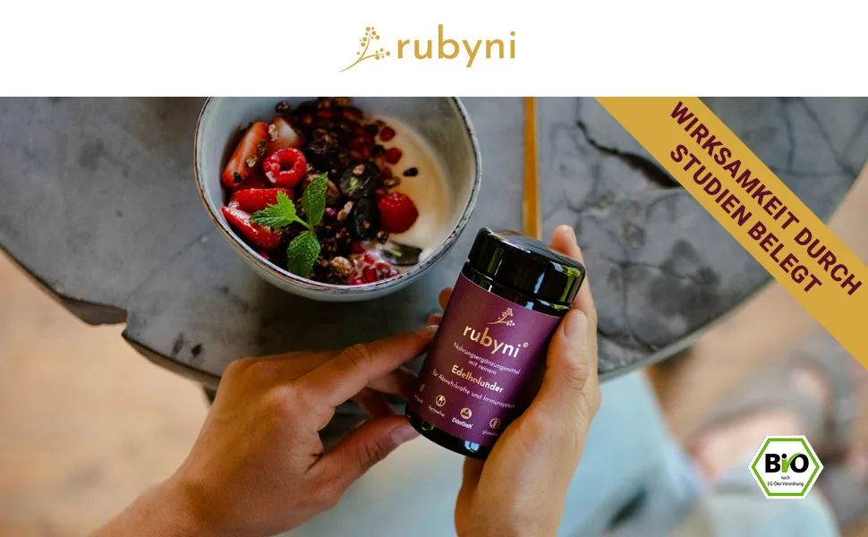Rubyni made of noblehole (60 capsules) 300mg elderberries extract high dose Edelholunder with 100% Eldercraft Black elderer Immune system Strengthening 60 pieces (1 pack) - rubyni schwarzer holunder extrakt, edelholunder extrakt, holunder kapseln