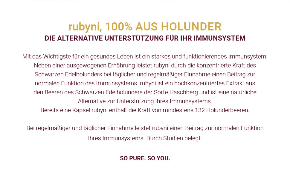 Rubyni made of noblehole (60 capsules) 300mg elderberries extract high dose Edelholunder with 100% Eldercraft Black elderer Immune system Strengthening 60 pieces (1 pack) - rubyni schwarzer holunder extrakt, edelholunder extrakt, holunder kapseln