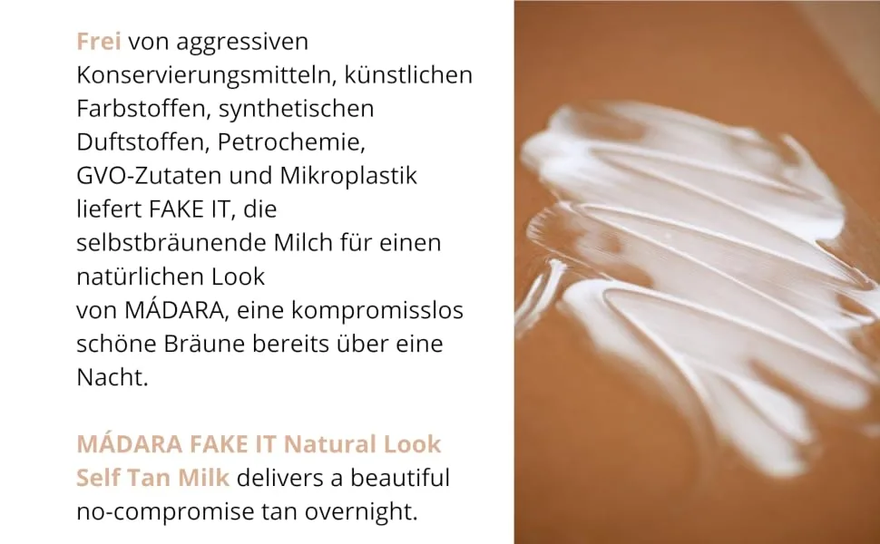 FAKE IT NATURAL LOOK SELF TAN MILK MADARA COSMETICS - product information 5