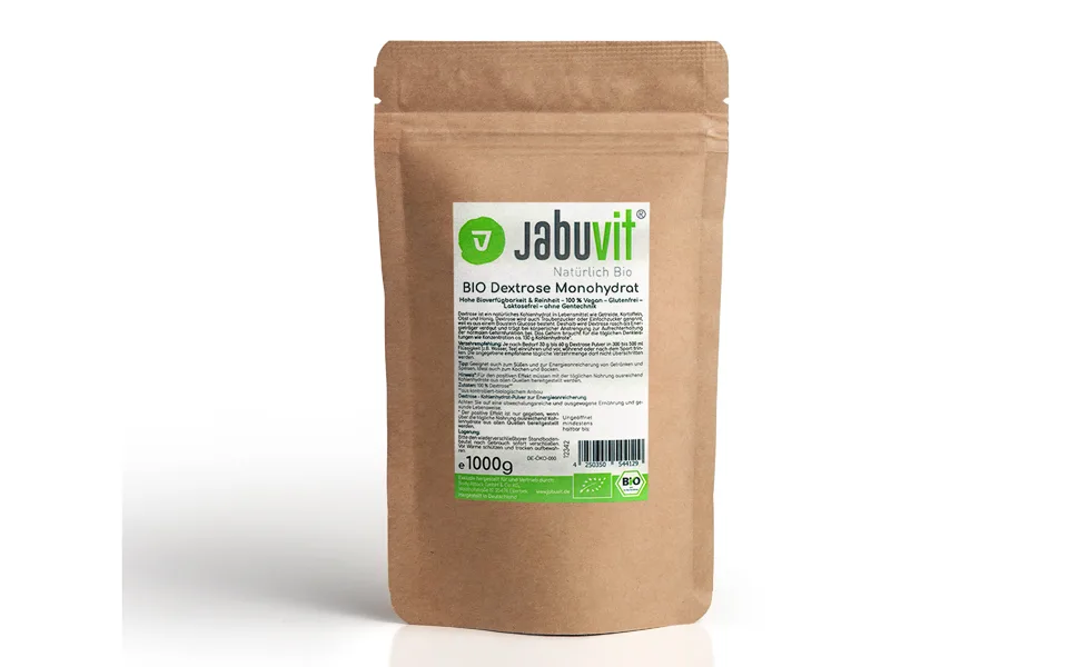 Jabuvit-Bio Dextrose Monohydrate highly bio-available monohydrate organic certified dextrose highest purity environmentally friendly power pap Packaging made in Germany (3 kg) 3 kg (1 Pack) - Dextrose Monohydrat