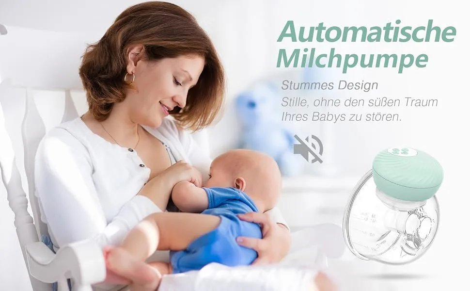 Milk pump electrically portable electrical milk pump double-handed rechargeable milk pump with noise and memory function 3 modes and 30 steps suck 2pack-green-C green - milchpumpe