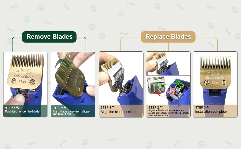 10/30/40/7FC/4FC/3FC Ceramic dog clads compatible with Moser 45-50/Heiniger/Andis/Easter A5/choice KM10 series 7 Series Pack Gold 10+30+7fC+5fC+4FC+3FC - product information 4