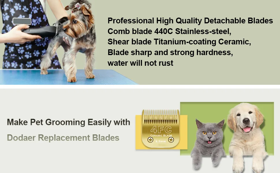 10/30/40/7FC/4FC/3FC Ceramic dog clads compatible with Moser 45-50/Heiniger/Andis/Easter A5/choice KM10 series 7 Series Pack Gold 10+30+7fC+5fC+4FC+3FC - product information 5
