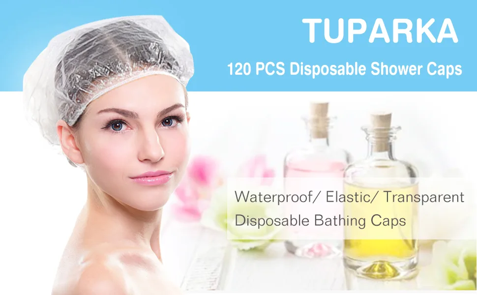 TUPARKA 120pcs Shower Cap Disposable for Home Use Hotel Spa and Hair Salon Accessories - Einweg-Duschhauben