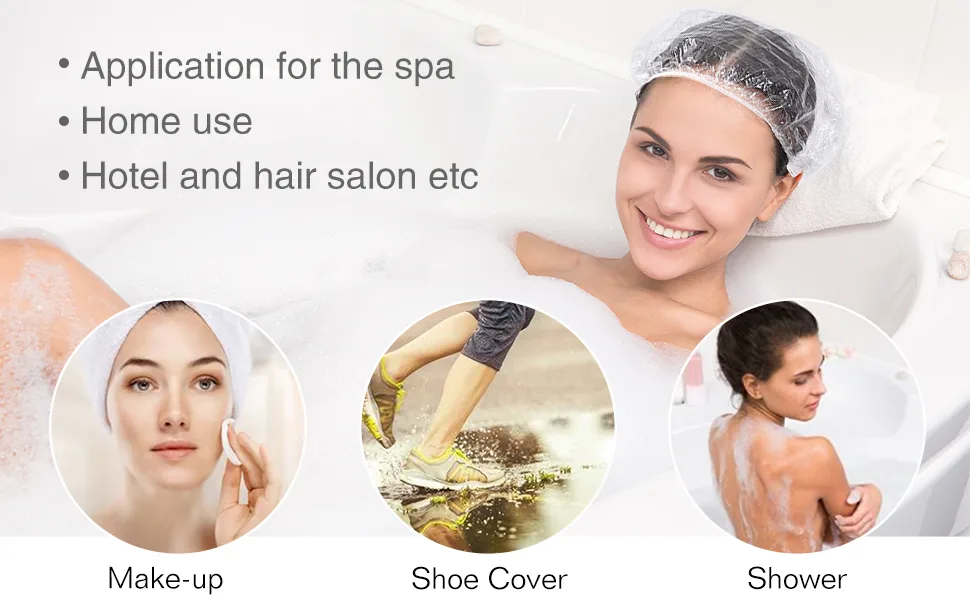 TUPARKA 120pcs Shower Cap Disposable for Home Use Hotel Spa and Hair Salon Accessories - Einweg-Duschhauben