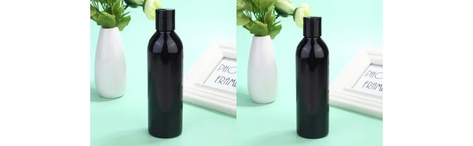 Beaupretty 6Pcs 250Ml Squeeze Bottles Plastic Bottles Press Lid Travel Bottles Portable Empty Lotion Cosmetic Bottles (Black) - product information 1
