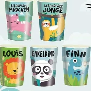 Personalized children's cup Panda |Melamine|250ml| - Designs Kinderbecher