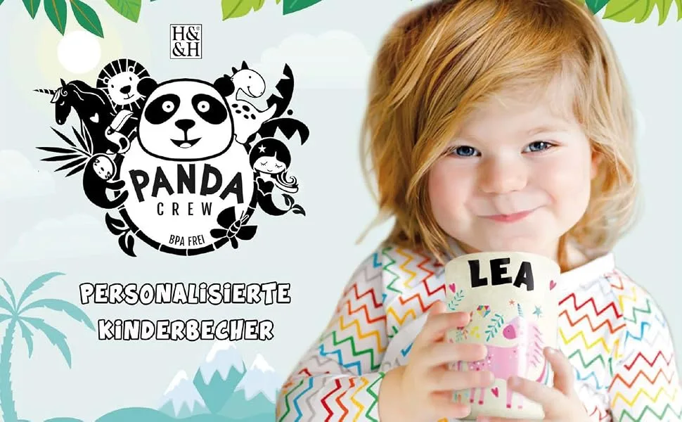 Personalized children's cup Panda |Melamine|250ml| - Kinderbecher aus Melamin