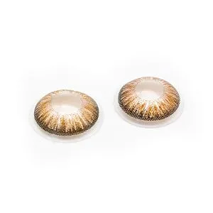 2 colored contact lenses "Hazelnut Brown" - 2x brown contact lenses without prescription + free contact lens case - Brown Braune