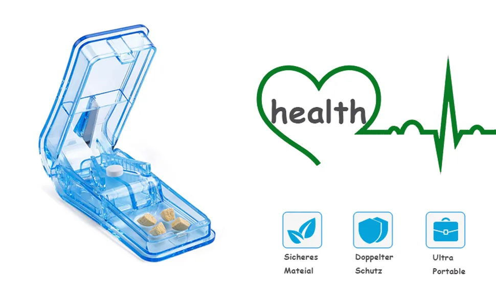 Geeker chip tray divider pill divider medication divider for large and small tablets medication divider with storage subject pills share exactly (blue) 1pack (blue) - product information 2