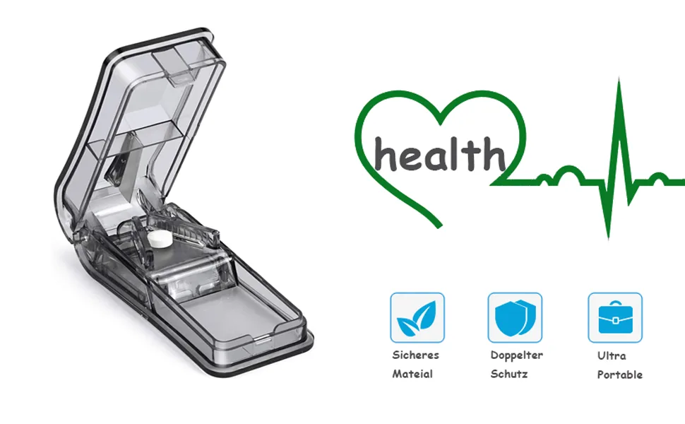 Geeker chip tray divider pill divider medication divider for large and small tablets medication divider with storage compartment pills precisely (black) 1pack (black) - product information 2