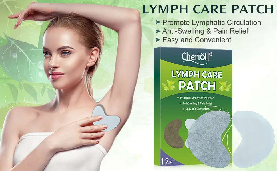 Lymph care patch armpit lymph care patch herbal lymph care plaster neck anti-swelling lymphatic detoxification pavement sticker chest lymph nodes pavement pads help 12 pieces (1 Pack) - product information 2