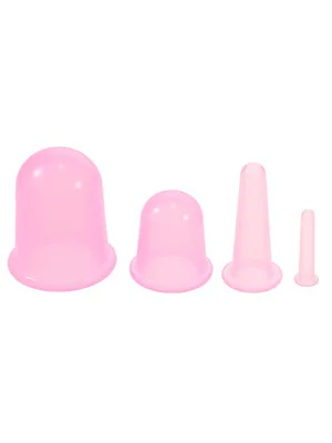 Anself 4pcs Silicone Massage Cupping Cups for Neckline Face Body Random Color - Anself 4er Silikon Massage Schröpfen Cups für Ausschnitt Gesicht Körper Zufällige Farbe