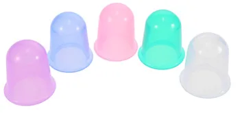 Anself 4pcs Silicone Massage Cupping Cups for Neckline Face Body Random Color - Anself 4er Silikon Massage Schröpfen Cups für Ausschnitt Gesicht Körper Zufällige Farbe
