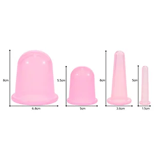 Anself 4pcs Silicone Massage Cupping Cups for Neckline Face Body Random Color - Anself 4er Silikon Massage Schröpfen Cups für Ausschnitt Gesicht Körper Zufällige Farbe