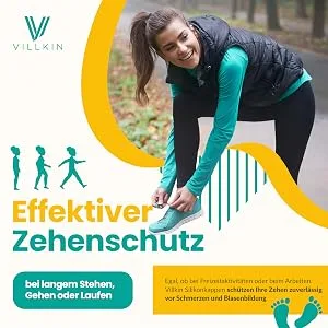 8x Villkin toe cap set including e -book - for the big toe - against bubbles and calluses - Premium toe pads white 8 pieces (1 Pack) - Vorteilen durch den effektiven Zehenschutz