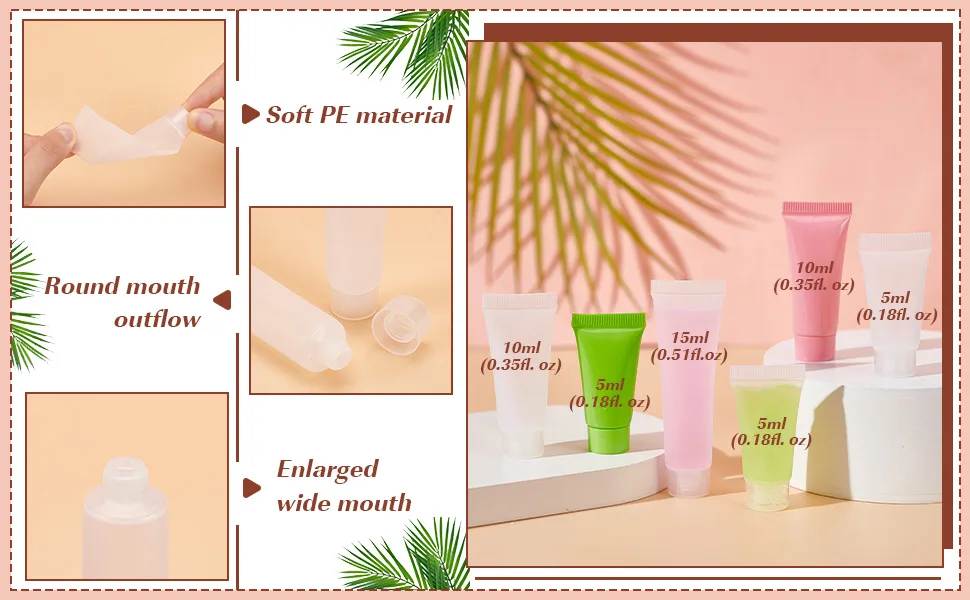 BENECREAT 30PACK 5ML Transparent empty PLUTIONS FULLATIONS SWITCH PACKING POLLING SPORT MINI Empty Cosmetics Container for DIY LIP Gloss Rohr Corper Lotion Cosmetics Shampoo Shower Geans Cleeans Ready - product information 5