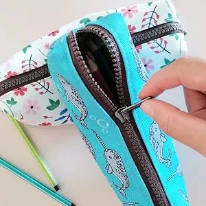 Narwhal Students Canvas Pencil Case Pen Bag Pouch stationery Case Makeup Cosmetic Bag - Narwal