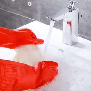 Yslon rubber cleaning gloves king dishwilling gloves 2 pairs and cleaning cloth waterproof reusable. (Red M) m (2 pack) - product information 5