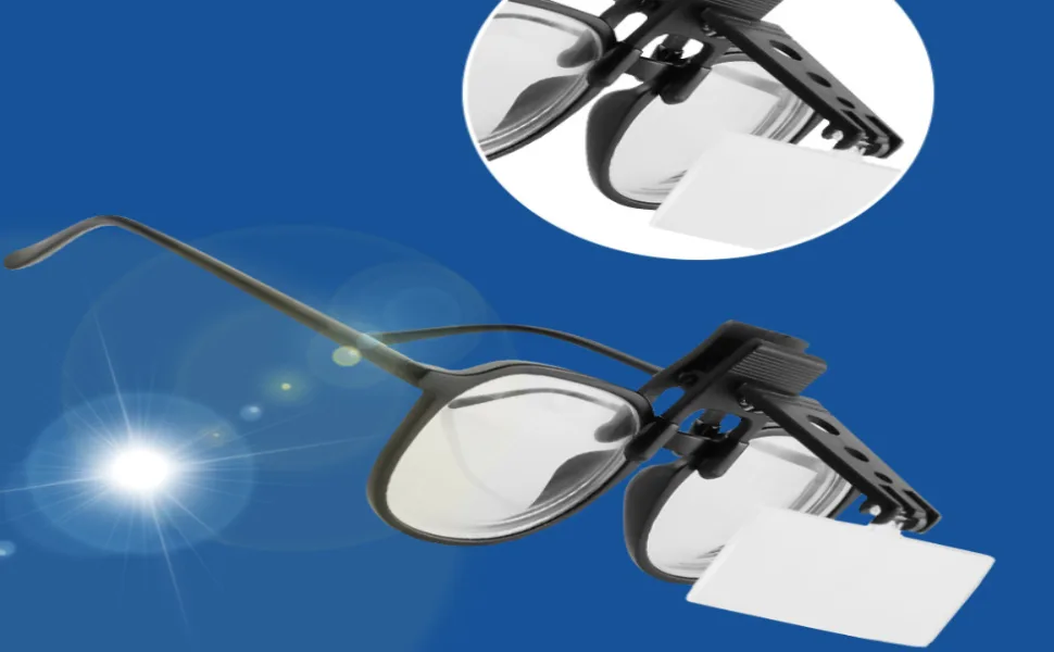 Glasses magnifying glass - 1.5x 2.5x 3.5x magnifying case for attaching glasses magnifying glass magnifying glass for fly tying reading hobby crafts - Lupenbrille