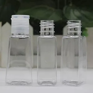 Soujoy 40 pieces of empty plastic bottles 60 ml transparent refillable with folding lock and 8 transfer lids convincable portable for shampoo lotions creams - product information 7