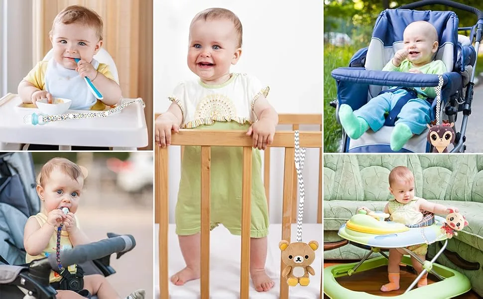Strap Toy Strap Holder Toy Holder Pram Strap Protable PP Anti Drop Toy Adjustable Strap Clip Belt Holder (8 Pack) - Vielseitige Verwendungen