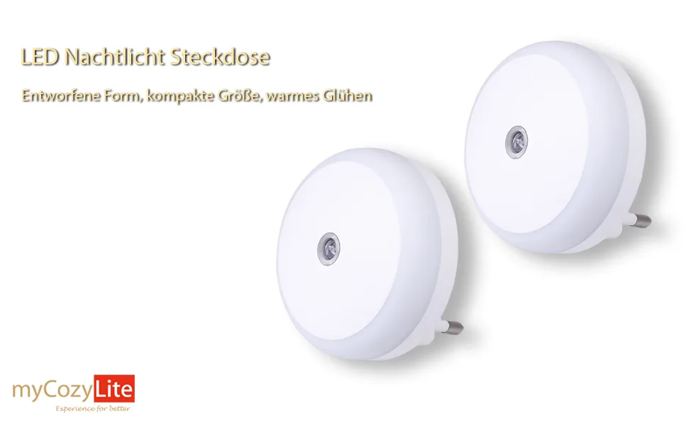 Night plug socket light with twilight sensor warm white energy -efficient light sensor smart night light for bedrooms bathroom kitchen round 2 pack - led nachtlicht Nachtlicht einstecken Warmweiß Schlafzimmer sanftes Leuchten