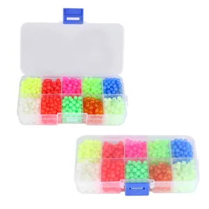 Alomejor 1000pcs/box Fishing Beads Plastic Luminous Oval Egg Bead In Dark Lure Floating Float Tackles - product information 3