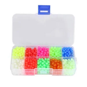 Alomejor 1000pcs/box Fishing Beads Plastic Luminous Oval Egg Bead In Dark Lure Floating Float Tackles - product information 8