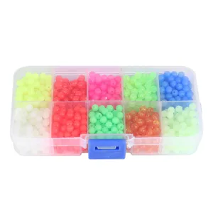 Alomejor 1000pcs/box Fishing Beads Plastic Luminous Oval Egg Bead In Dark Lure Floating Float Tackles - product information 9