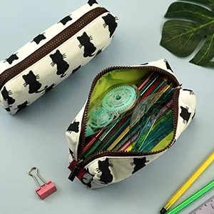Bag with black cats back to school teacher gift pencil case make-up bag cosmetic bag - Katze