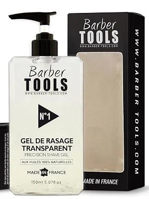  Barber Tools Razing gel Transparent 150 ml - for a precise shave of the beard contours (visibility lubricity and maximum protection) Brown 150 ml (1 Pack) - Bart-Rasiergel