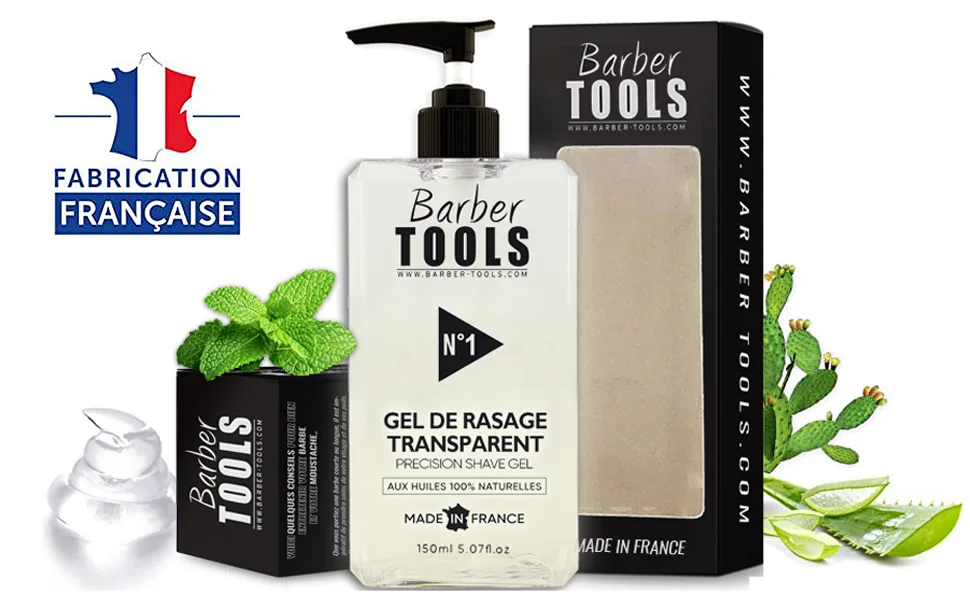  Barber Tools Razing gel Transparent 150 ml - for a precise shave of the beard contours (visibility lubricity and maximum protection) Brown 150 ml (1 Pack) - Rasiergel transparent