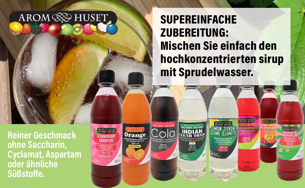 Zero watermelon drinks syrup |500 ml result in 12.5 liters |Watermelon lemonade without preservatives |Carbohydrate arm |Sugar -free |Soft drink |For all water bubblers |without dyes - Supereninfache zubereitung