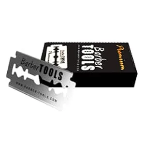 BARBER TOOLS Razor with box and 5 razor blades + alum stone + polishing cloth + case - lames de rasage