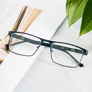 Kokobin 3-pack rectangle Reading glasses with spring hinges and blue light-blocking reading glasses Light reader for men and women with metal frames (3-pack 3.5 diopters) 3-pack 3.5 Dioptries - lesebrille 1 5 dioptrien lesebrille lesehilfe ultraleichte lesebrille Lesebrille aus Metall