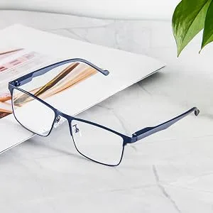 Kokobin 3-pack rectangle Reading glasses with spring hinges and blue light-blocking reading glasses Light reader for men and women with metal frames (3-pack 3.5 diopters) 3-pack 3.5 Dioptries - lesebrille herren anti blaue lesebrille lesebrille 1,5 lesebrille mit blaulichtfilter