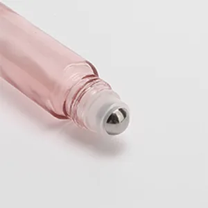 Pxyelec 14 pieces 10 ml roll on glass bottles refillable rollon bottles for oils fragrances cosmetics massages pink - Glasfläschchen