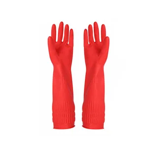YSLON Rubber Cleaning Gloves Kitchen Dishwashing Gloves 3 Pairs Waterproof Reusable. (Red S) S (Pack of 3) - product information 2
