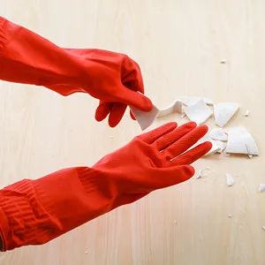 YSLON Rubber Cleaning Gloves Kitchen Dishwashing Gloves 3 Pairs Waterproof Reusable. (Red S) S (Pack of 3) - product information 8