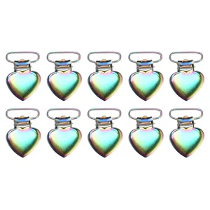Metal-heart-pacifier clips iron-material braces clips Long-lived and strong cardiac pacifier clips Cartoon-in-case pacifier-bracket clips for glove clips - product information 3