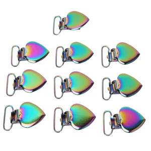 Metal-heart-pacifier clips iron-material braces clips Long-lived and strong cardiac pacifier clips Cartoon-in-case pacifier-bracket clips for glove clips - product information 4