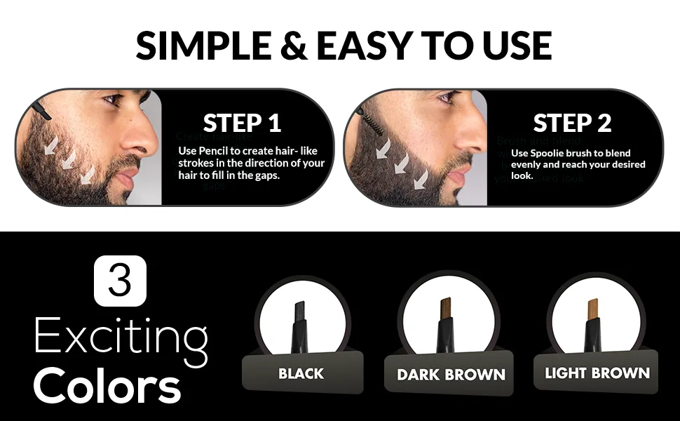 Lavossy Bartf llerstift fill and define your irregular beard with the beard pencil waterproof bare pencil for men multi -colored 1 piece (1 -pack) light brown - Wie man Bartfüller Bleistift und 3 Bartstifte verwendet: schwarz, dunkelbraun, hellbraun