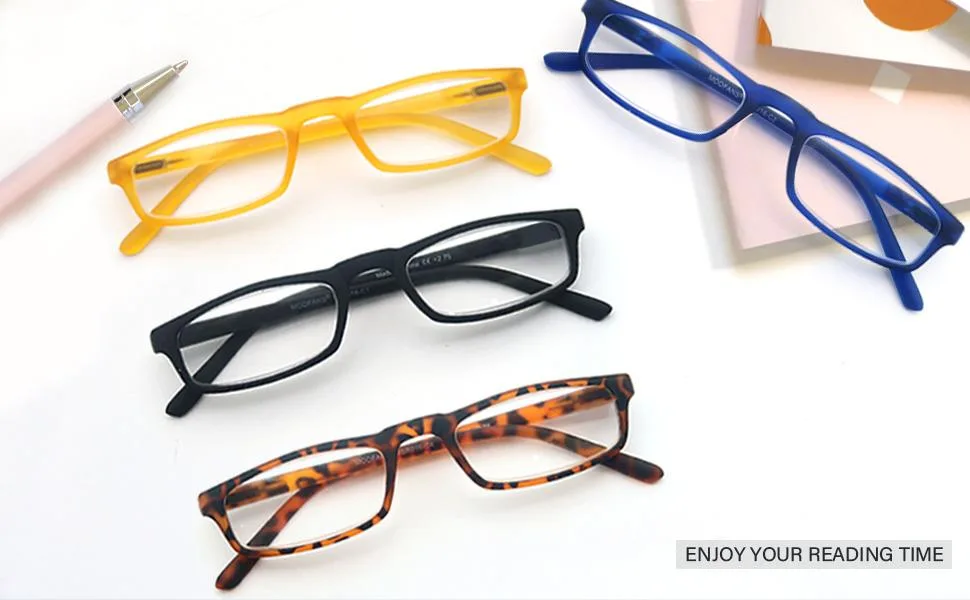 4 Pack reading glasses 2.5 men/women good glasses high quality comfortable rectangular great reading aid for men and women +2.50 mixed color - product information 10