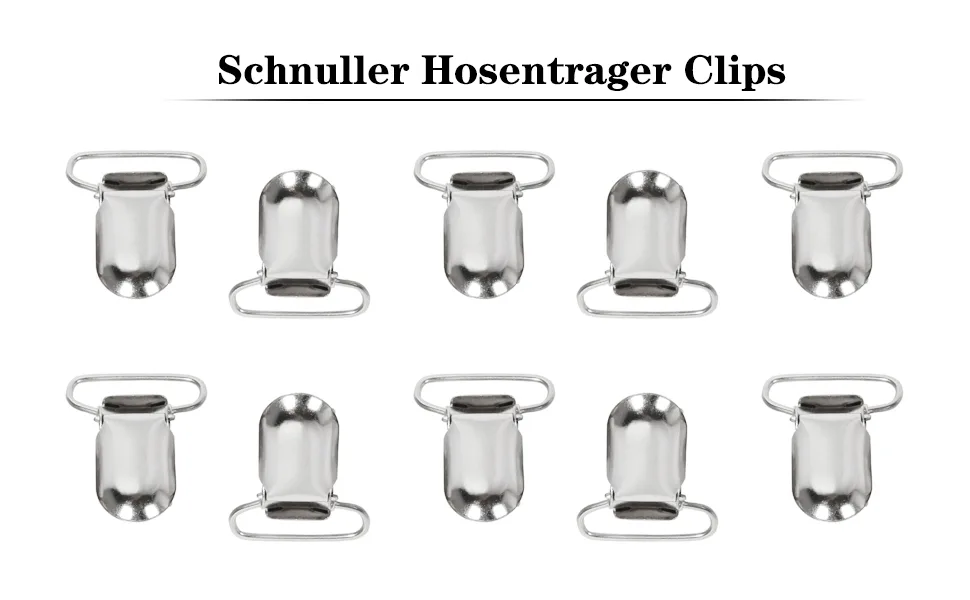 Andux 25PCS Straps Clips for Making Holders Bib Clips Toy Holders Silver YJK-01 (2.5cm) - Schnuller Hosenträger Clips