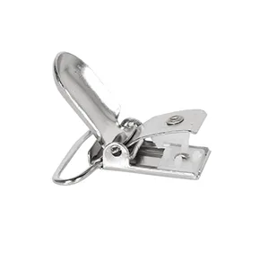 Andux 25PCS Straps Clips for Making Holders Bib Clips Toy Holders Silver YJK-01 (2.5cm) - Schnuller Hosenträger Clips