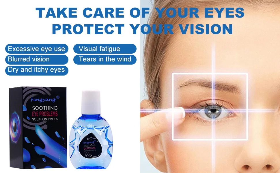 Fengyang 2PCs Eye drops treatment eye problems Solution drops eye drops against dry eyes eye problems solution drops relieves and treats wound effectively - description
