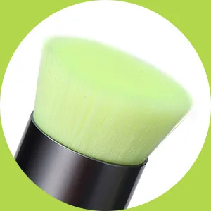 Docolor Foundation Blending Brush - Premium Makeup Brush for Liquid, Cream, and Powder, Professional Makeup Brush Flat Top Kabuki for Face Neon Green - bristles