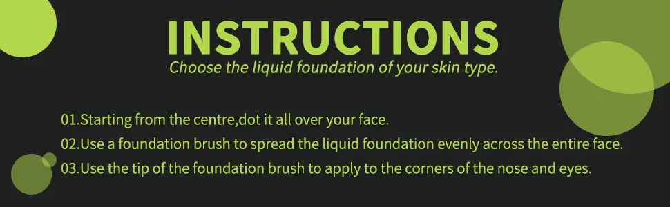 Docolor Foundation Blending Brush - Premium Makeup Brush for Liquid, Cream, and Powder, Professional Makeup Brush Flat Top Kabuki for Face Neon Green - instruction